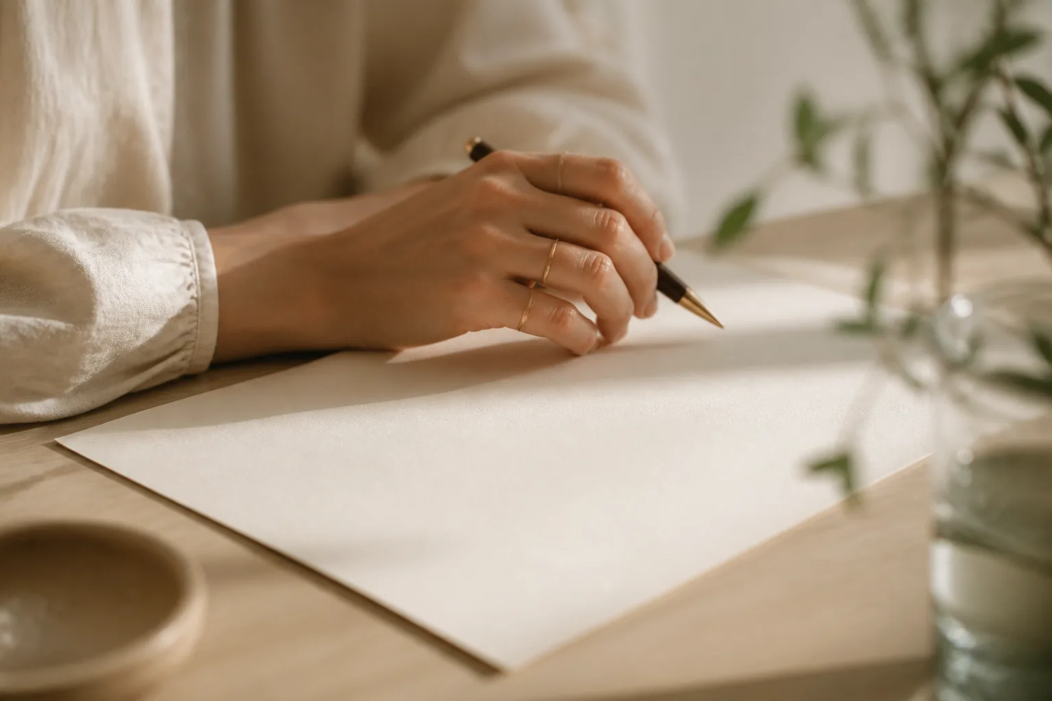 Femme seule signant un contrat de prévoyance