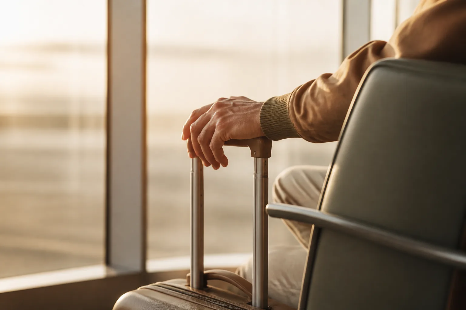 Accompagnateur à l'aéroport avant le vol de rapatriement
