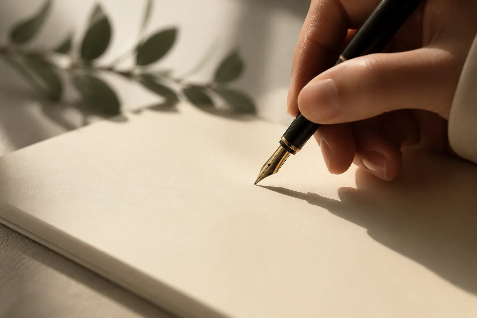 Main rédigeant un testament sur une feuille blanche avec un stylo